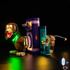 green collar LED focal accent - ZENE Bricks Light Kit for LEGO® Toy Story Slinky Dog Bookends #43301
