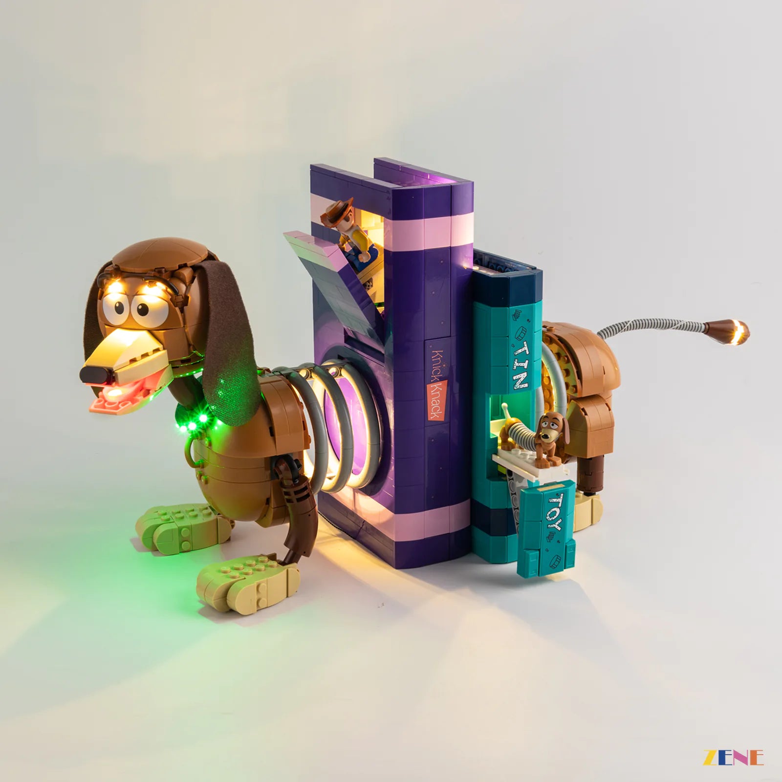 book structure soft yellow glow - ZENE Bricks Light Kit for LEGO® Toy Story Slinky Dog Bookends #43301