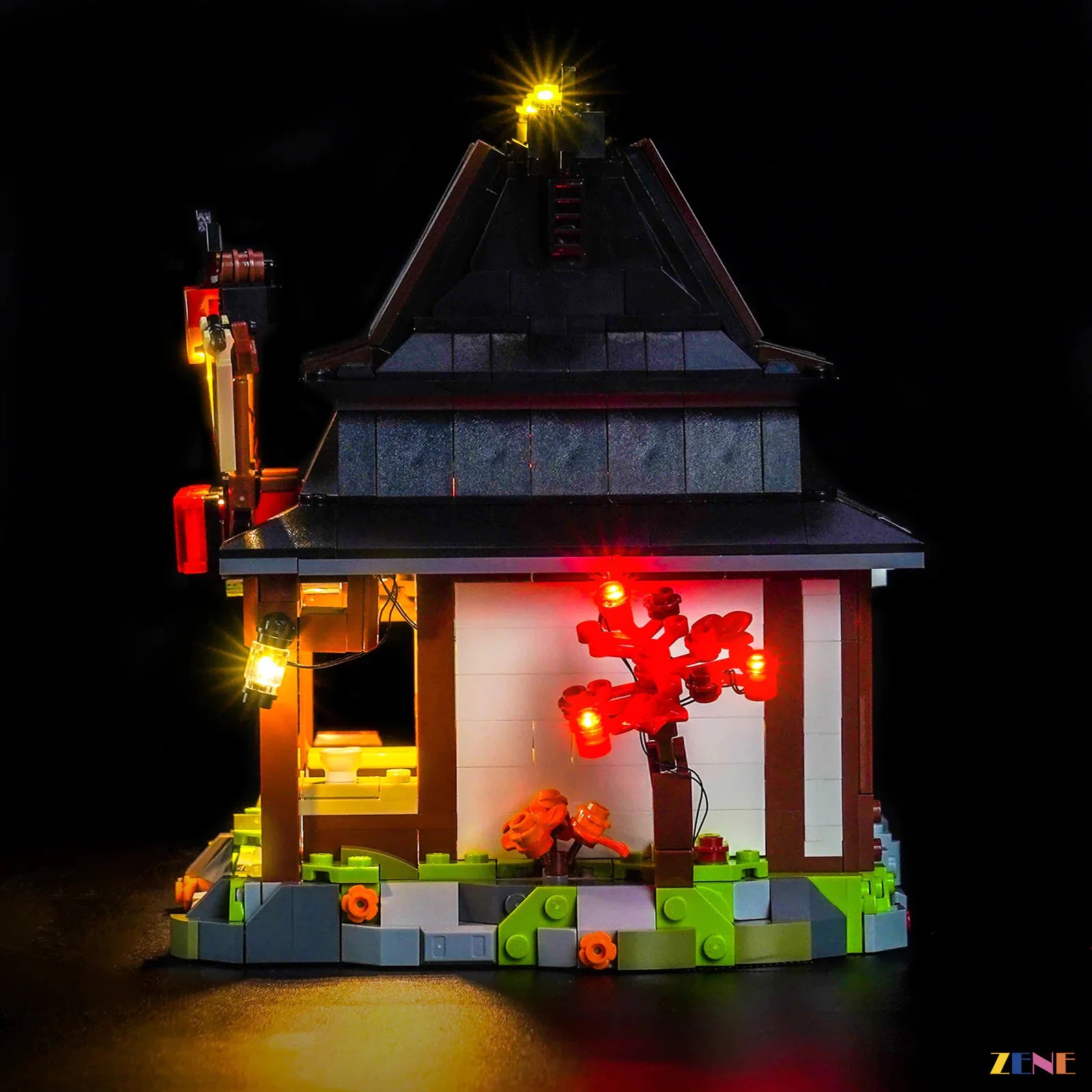 firelit weapons display night mode - ZENE Bricks Light Kit for LEGO® Four Weapons Blacksmith 15th Anniversary #71858