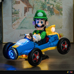blue kart headlights track glow - ZENE Bricks Light Kit for LEGO® Mario Kart Luigi and Mach 8 #72050