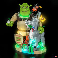 bright sunflower yellow LED accent - ZENE Bricks Light Kit for LEGO® Shrek Donkey and Puss in Boots #72423
