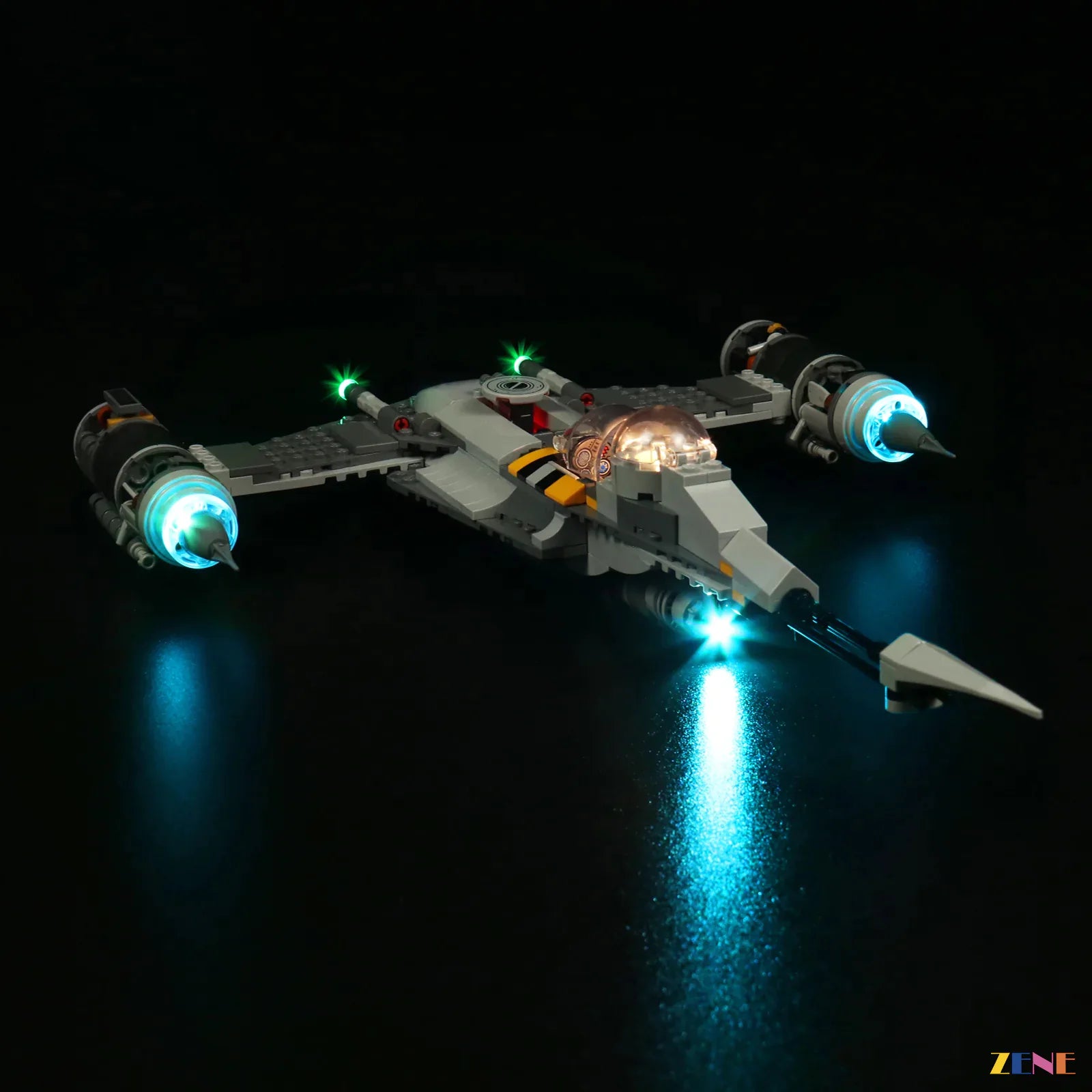 foldable wing light detail scene - ZENE Bricks Light Kit for LEGO® The Mandalorian's N-1 Starfighter #75325