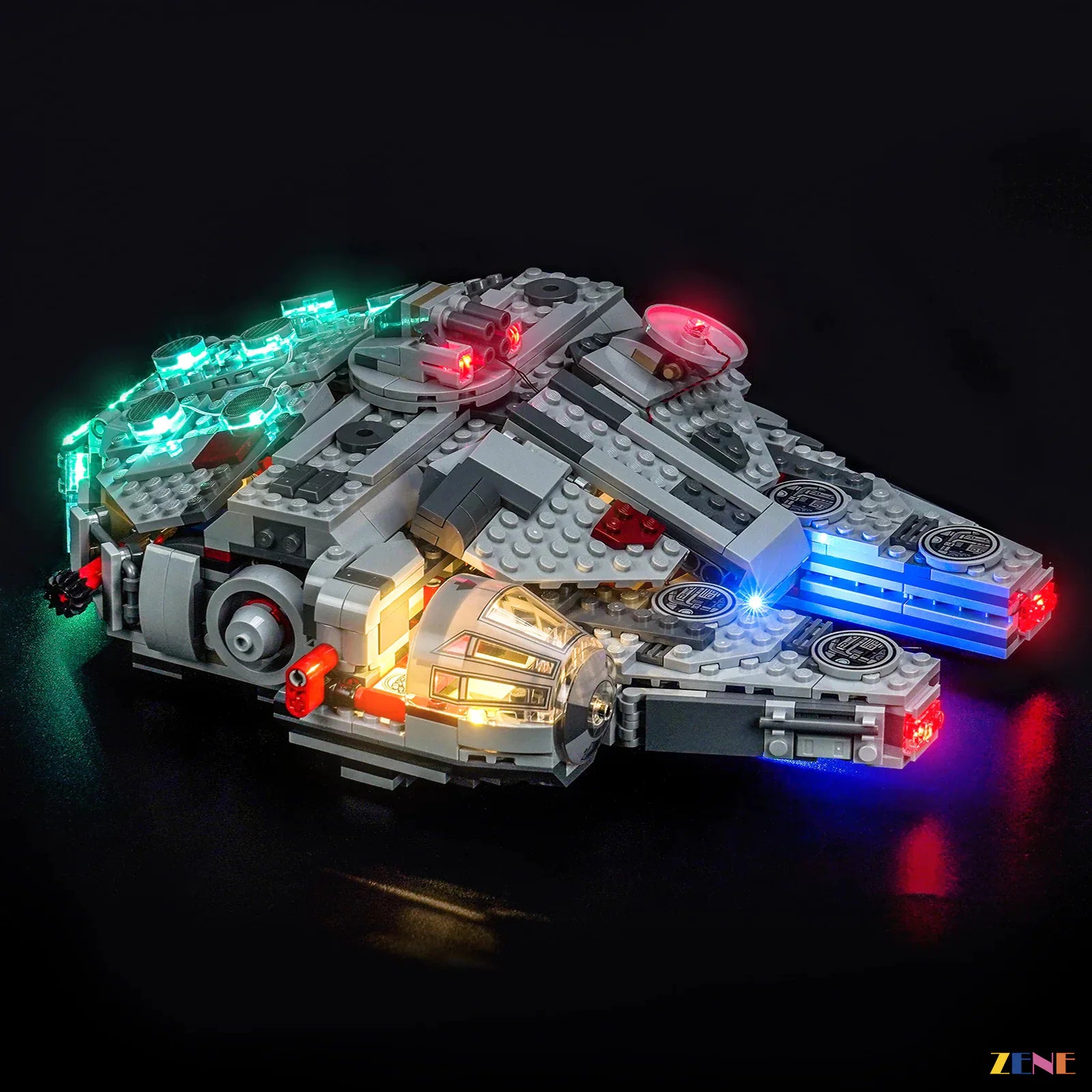 icy blue engine core glow - ZENE Bricks Light Kit for LEGO® SMART Play Millennium Falcon #75426