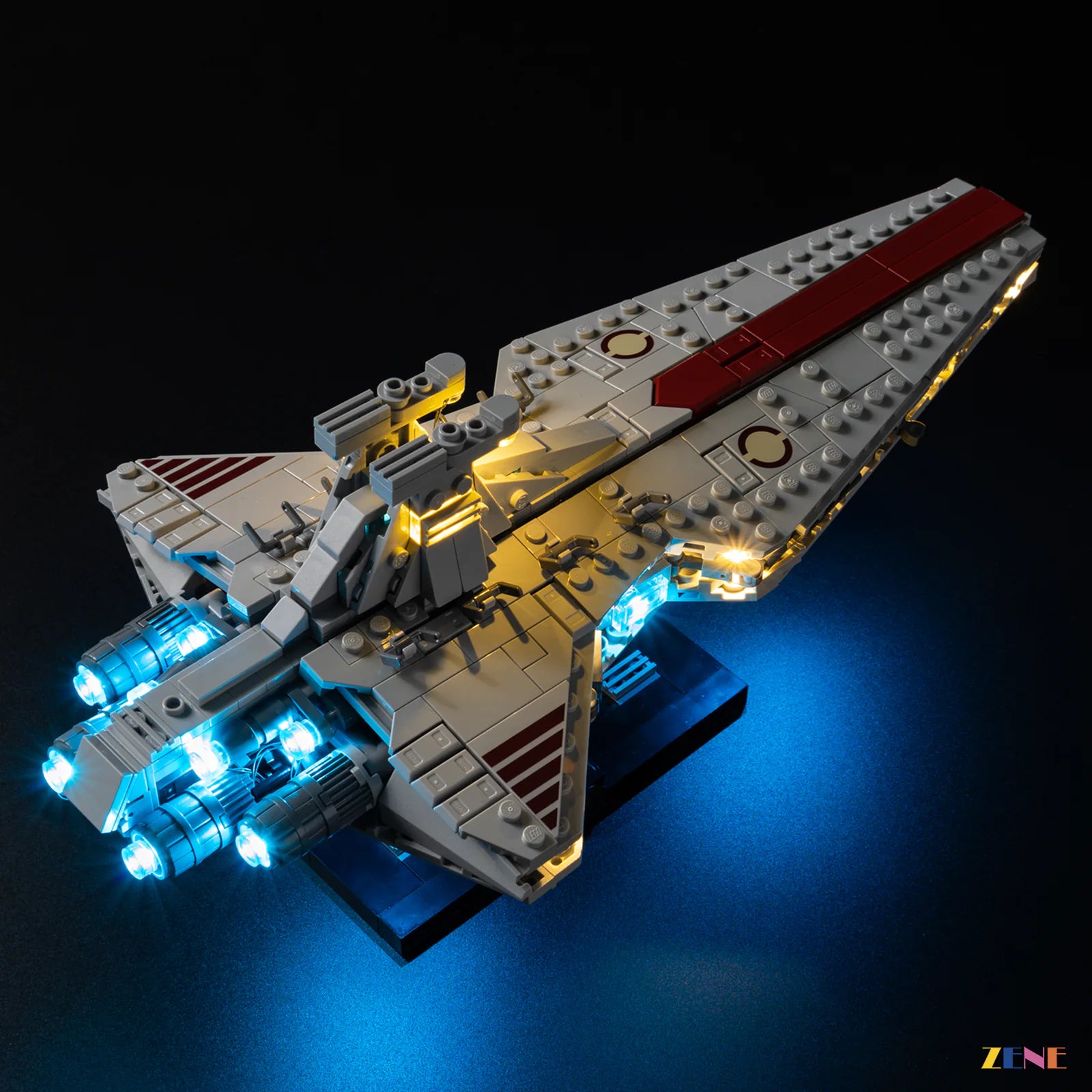 battle cruiser silhouette LED depth - ZENE Bricks Light Kit for LEGO® Venator-Class Attack Cruiser #75441