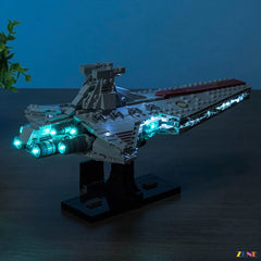 blue ion engine cruiser glow - ZENE Bricks Light Kit for LEGO® Venator-Class Attack Cruiser #75441 Ver.2
