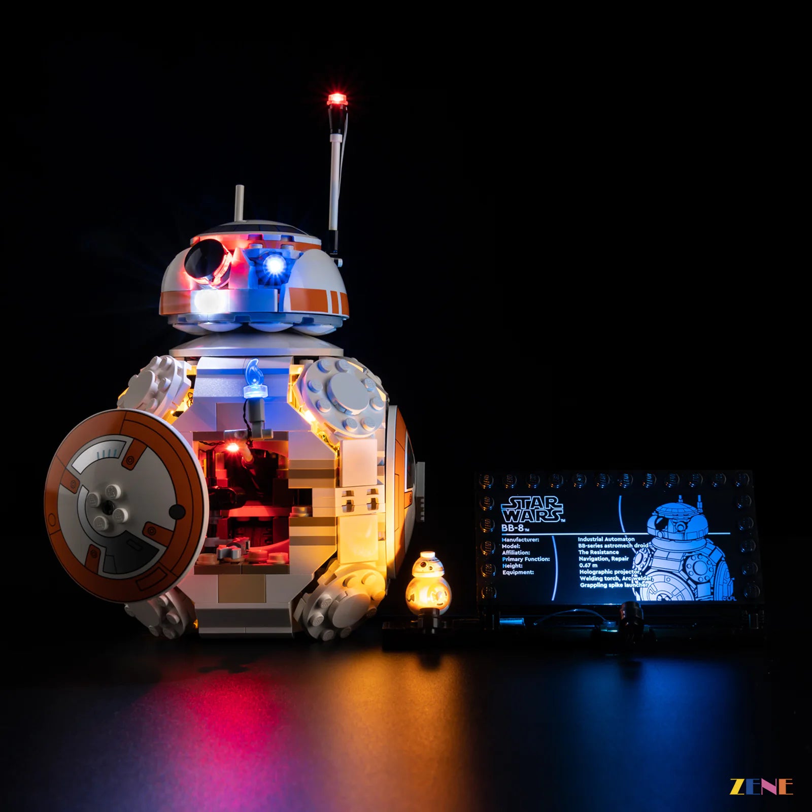 zene bricks Light Kit for BB8 Astromech Droid #75452