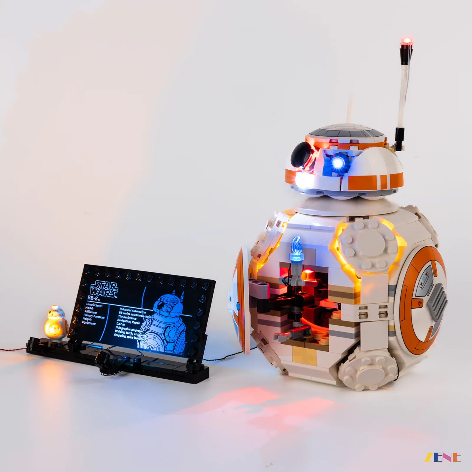 zene bricks Light Kit for BB8 Astromech Droid #75452