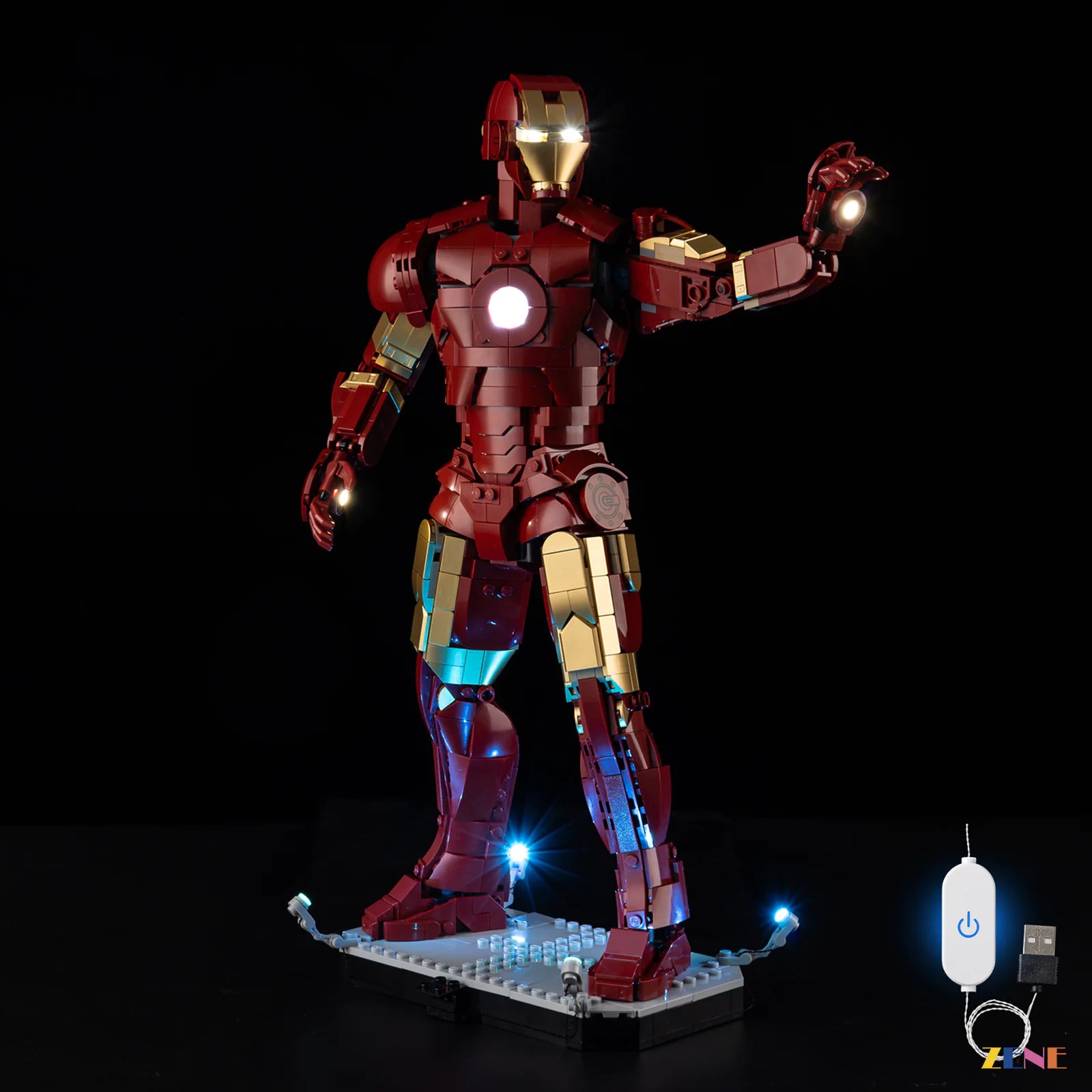 zene bricks Light Kit for Iron Man Mark 3 Collectors' Edition #76344