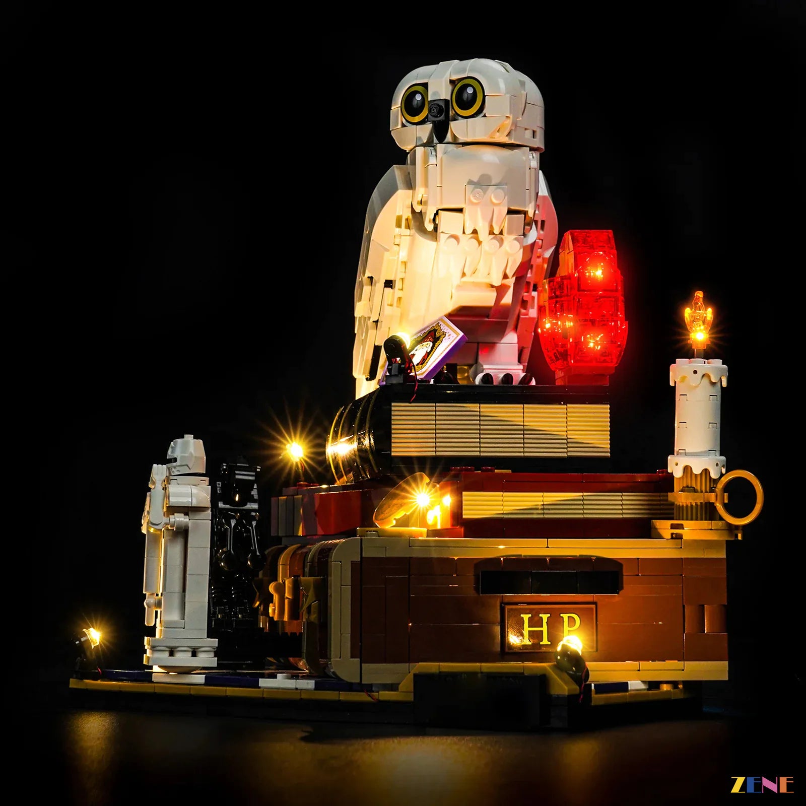 deep red gemstone shelf glow - ZENE Bricks Light Kit for LEGO® Sorcerer's Stone Collectors' Edition #76466