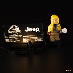 red half-door movie display lighting - ZENE Bricks Light Kit for LEGO® Jurassic Park Jeep Wrangler #77984