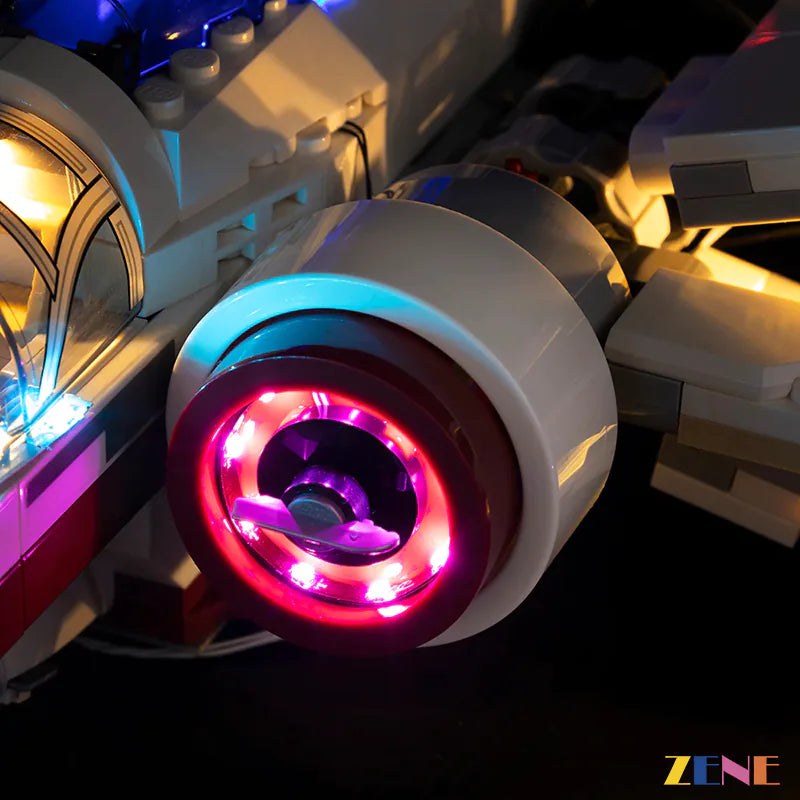 ARC-170 engines cockpit and Clone Wars starfighter glow - ZENE Bricks Light Kit for LEGO® ARC-170 Starfighter #75402