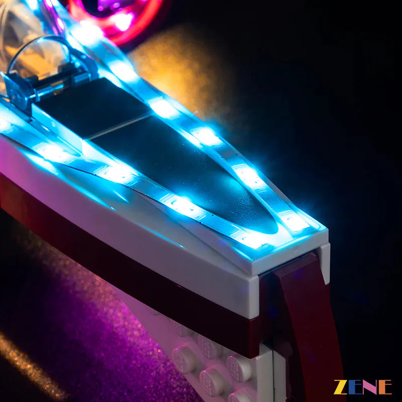 ARC-170 engines cockpit and Clone Wars starfighter glow - ZENE Bricks Light Kit for LEGO® ARC-170 Starfighter #75402