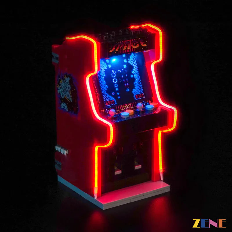 arcade machine red neon and blue screen glow - ZENE Bricks Light Kit for LEGO® Arcade Machine #40805