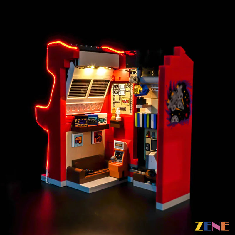 arcade machine red neon and blue screen glow - ZENE Bricks Light Kit for LEGO® Arcade Machine #40805