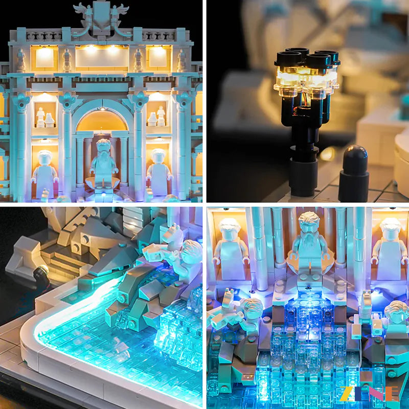 zene bricks Light Kit for LEGO Trevi Fountain #21062