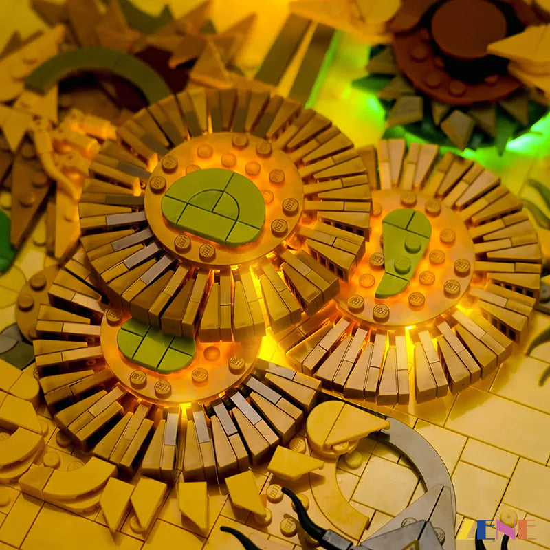 zene bricks Light Kit for LEGO Vincent van Gogh Sunflowers Art #31215