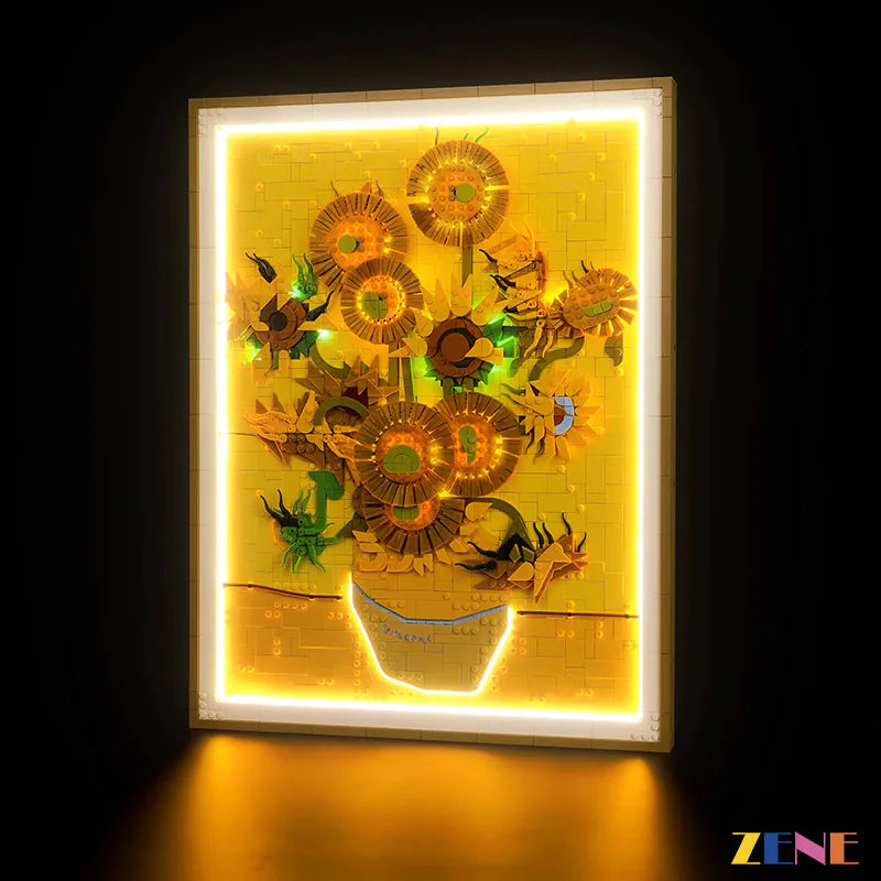 zene bricks Light Kit for LEGO Vincent van Gogh Sunflowers Art #31215