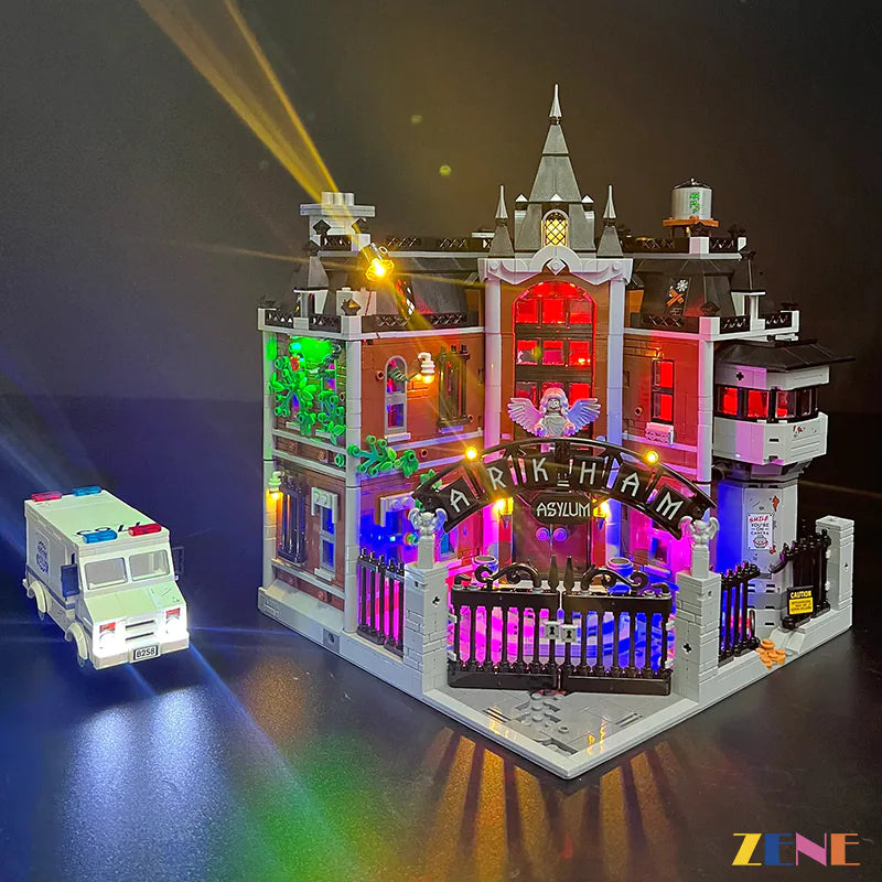 Batman asylum barred window red lights - ZENE Bricks Light Kit for LEGO® Arkham Asylum #76300