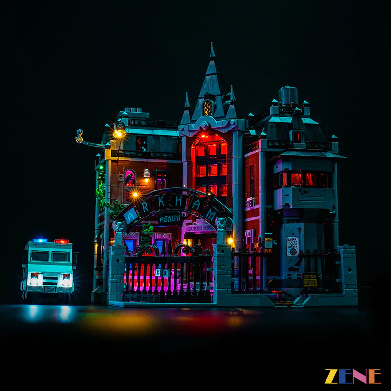 guard station warm yellow glow - ZENE Bricks Light Kit for LEGO® Arkham Asylum #76300