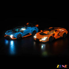 Lamborghini Revuelto sharp headlight glow - ZENE Bricks Light Kit for LEGO® Lamborghini Revuelto & Huracán STO #77238
