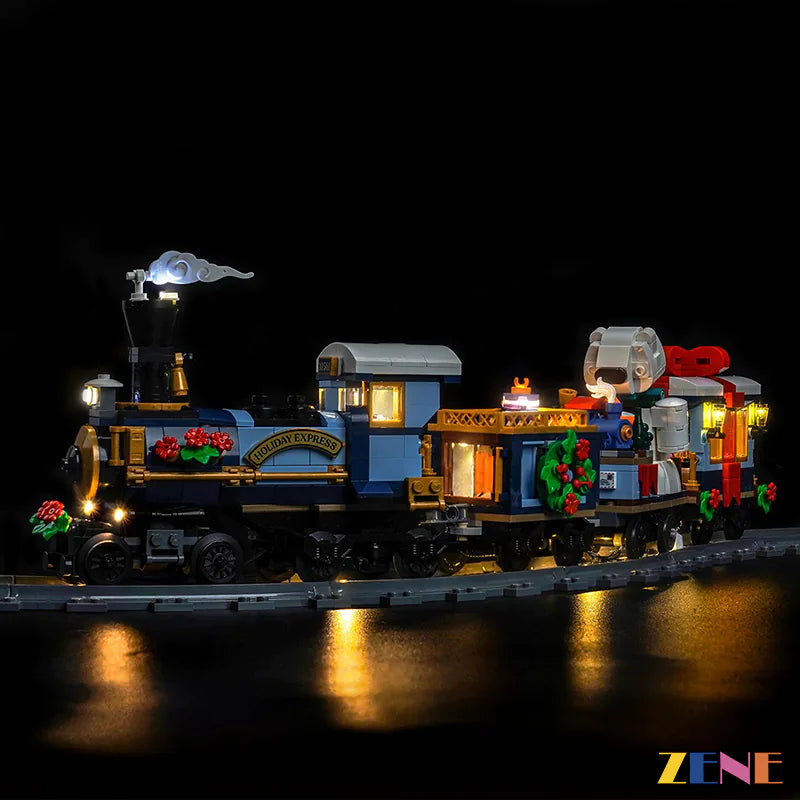 Christmas locomotive headlight illumination - ZENE Bricks Light Kit for LEGO® Holiday Express Train #10361