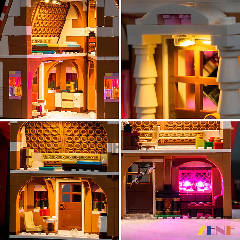 cozy festive cheer LED lighting - ZENE Bricks Light Kit for LEGO® Festive Gingerbread House #40809