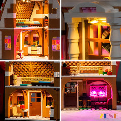 cozy festive cheer LED lighting - ZENE Bricks Light Kit for LEGO® Festive Gingerbread House #40809