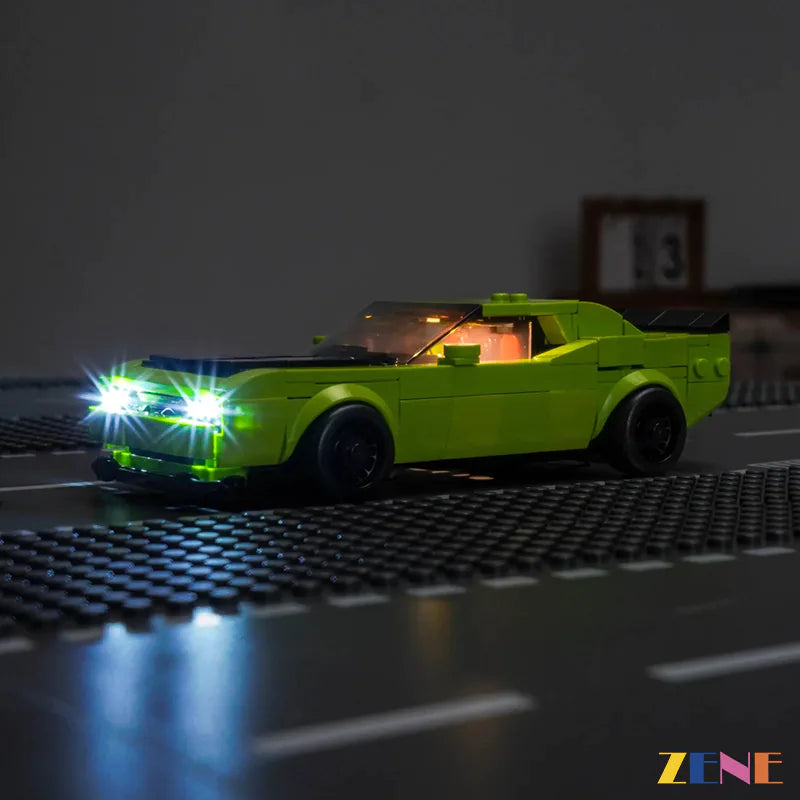 zene bricks LEGO Dodge Challenger SRT Hellcat Sports Car Light Kit for #77237