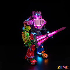 blue green pink mech illumination - ZENE Bricks Light Kit for LEGO® Mecha Team Leader #77078