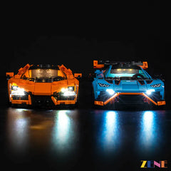 cockpit realistic glow supercar detail - ZENE Bricks Light Kit for LEGO® Lamborghini Revuelto & Huracán STO #77238