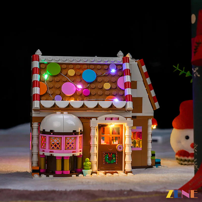 Christmas house sparkling candy LEDs - ZENE Bricks Light Kit for LEGO® Festive Gingerbread House #40809
