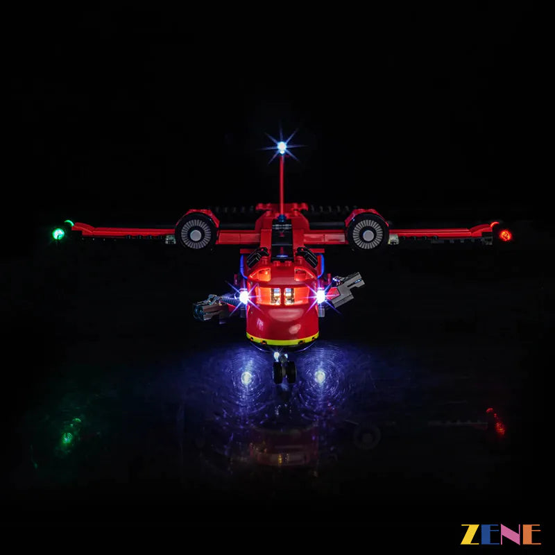 fire rescue plane navigation strobes and cockpit glow - ZENE Bricks Light Kit for LEGO® Fire Rescue Plane #60413
