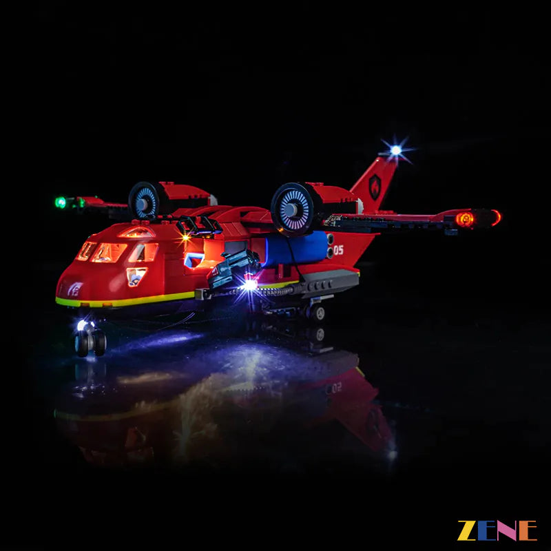 fire rescue plane navigation strobes and cockpit glow - ZENE Bricks Light Kit for LEGO® Fire Rescue Plane #60413
