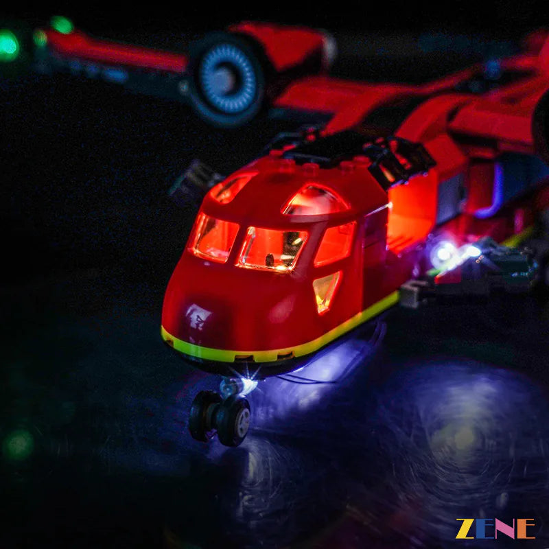 fire rescue plane navigation strobes and cockpit glow - ZENE Bricks Light Kit for LEGO® Fire Rescue Plane #60413