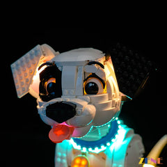 Dalmatian puppy eyes collar and warm display glow - ZENE Bricks Light Kit for LEGO® Dalmatians Puppy #43269
