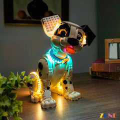 Dalmatian puppy eyes collar and warm display glow - ZENE Bricks Light Kit for LEGO® Dalmatians Puppy #43269