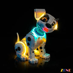 Dalmatian puppy eyes collar and warm display glow - ZENE Bricks Light Kit for LEGO® Dalmatians Puppy #43269