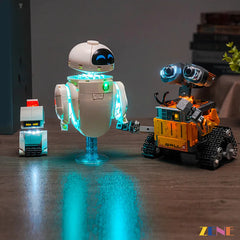 WALL-E blue eyes and warm body glow - ZENE Bricks Light Kit for LEGO® WALL-E and EVE #43279