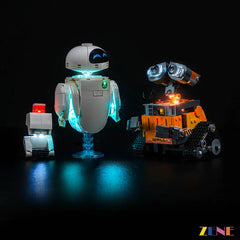 soft blue robot eye lighting effect - ZENE Bricks Light Kit for LEGO® WALL-E and EVE #43279