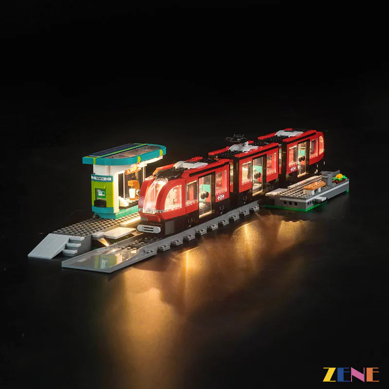 zene bricks Light Kit for LEGO Downtown Streetcar and Station #60423