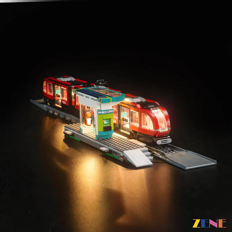 zene bricks Light Kit for LEGO Downtown Streetcar and Station #60423