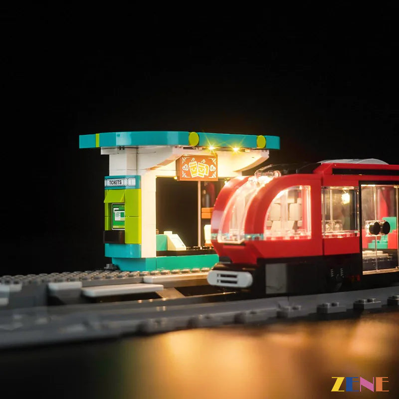 zene bricks Light Kit for LEGO Downtown Streetcar and Station #60423