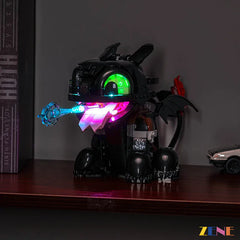 Toothless green eyes and plasma blast glow - ZENE Bricks Light Kit for LEGO® Dragon Toothless #10375