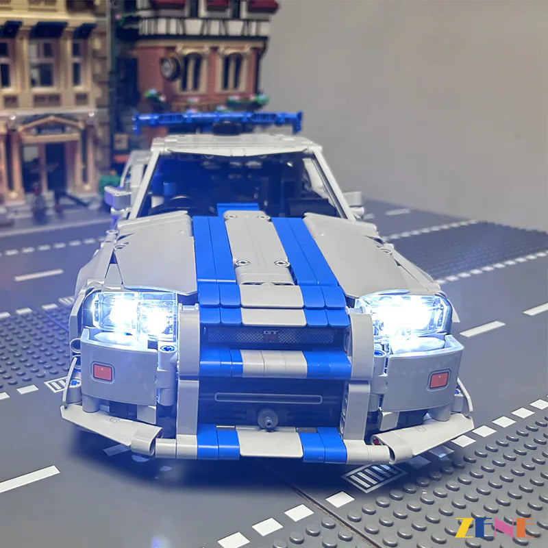 zene bricks Light Kit for Furious Nissan Skyline GT-R (R34) Car #42210