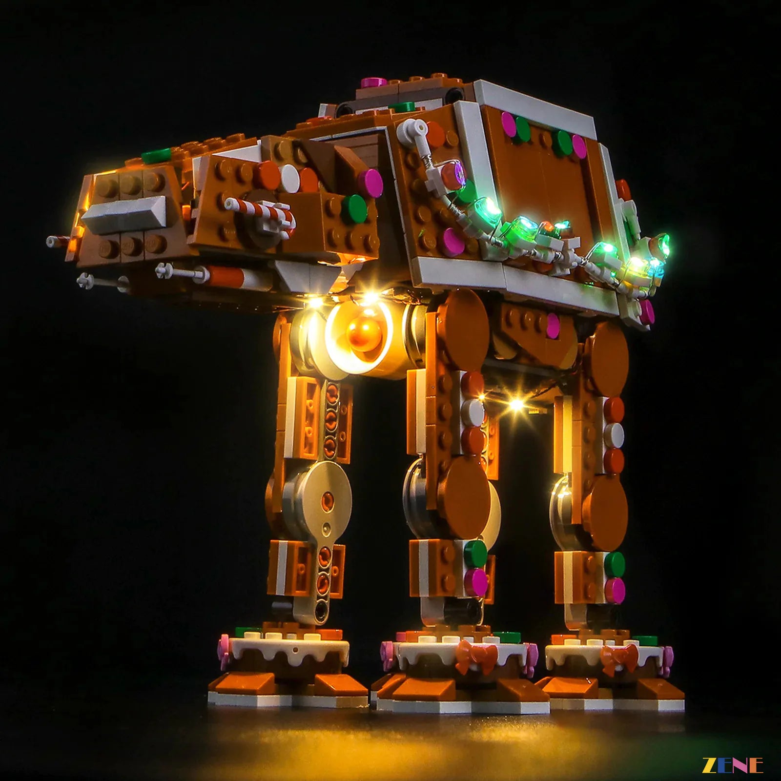 Gingerbread AT-AT warm core lighting - ZENE Bricks Light Kit for LEGO® Gingerbread AT-AT Walker #40806