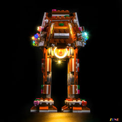 warm holiday magic display lights - ZENE Bricks Light Kit for LEGO® Gingerbread AT-AT Walker #40806