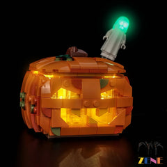 Warm Spooky Pumpkin Glow For Halloween LEGO® Builders - ZENE Bricks Light Kit For LEGO® Halloween Pumpkin Lantern #40872