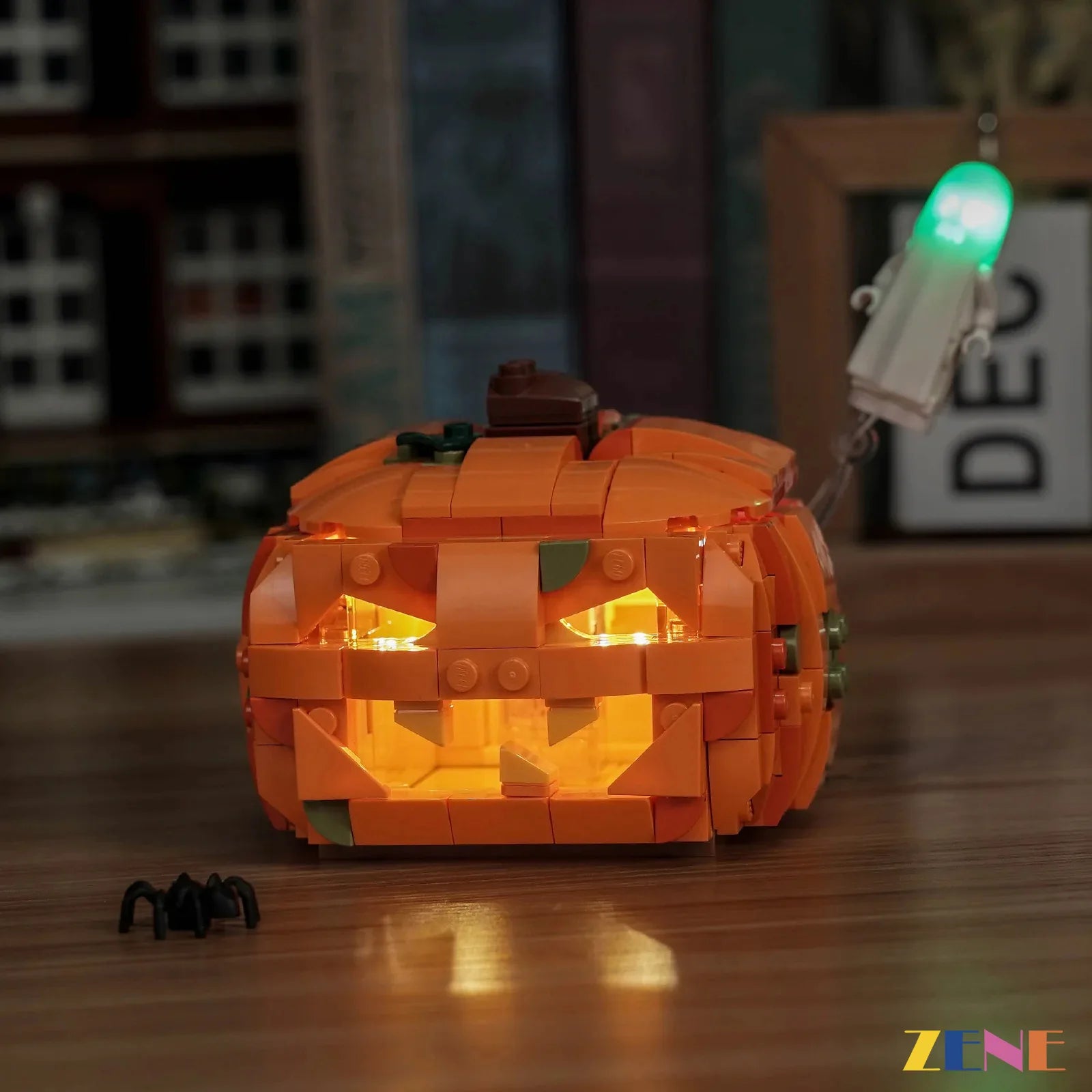Warm Spooky Pumpkin Glow For Halloween LEGO® Builders - ZENE Bricks Light Kit For LEGO® Halloween Pumpkin Lantern #40872