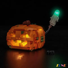 Warm Spooky Pumpkin Glow For Halloween LEGO® Builders - ZENE Bricks Light Kit For LEGO® Halloween Pumpkin Lantern #40872