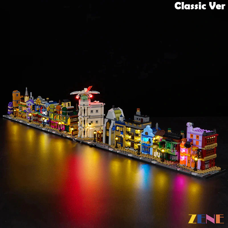 zene bricks Light Kit for LEGO Harry Potter Diagon Alley Wizarding Shops #76444